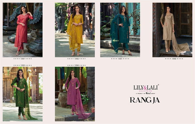 Lily And Lali Rang Ja Viscose Readymade Suits Catalog
